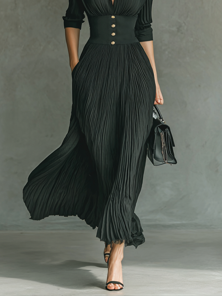 Olivia | Pleated Maxi Dress